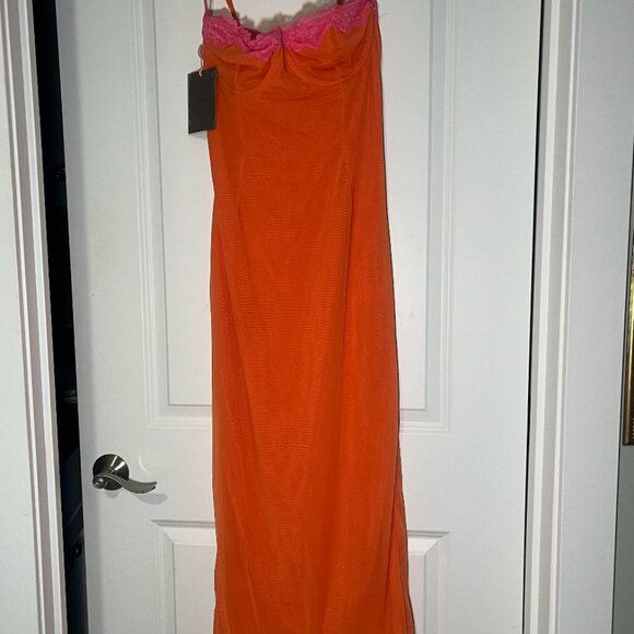 House of CB Flame Orange Maxi Dress NWT - Picture 6 of 14